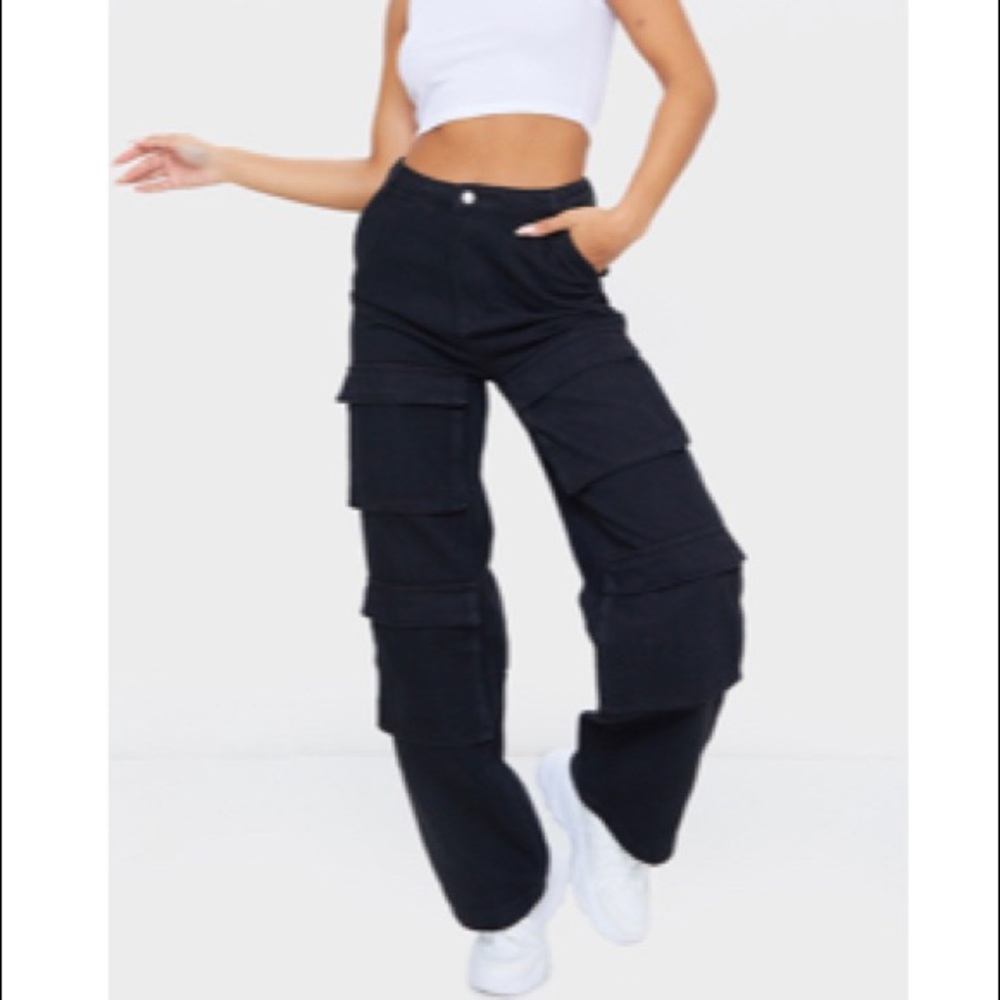 Black Cargo Jeans